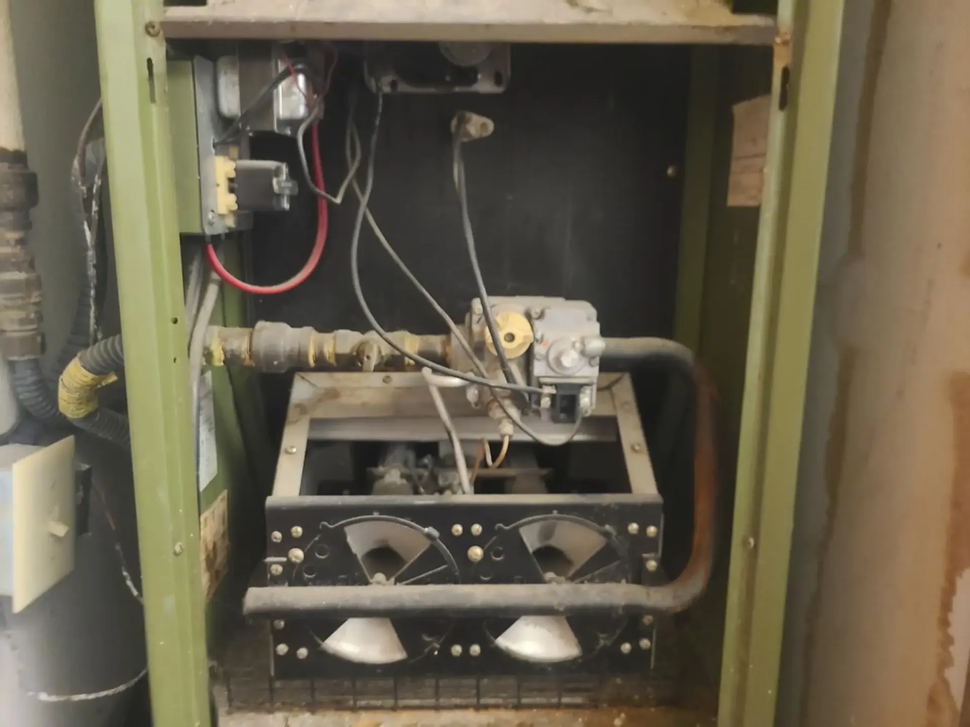 Old outdated furnace needing replacement in Claremore Oklahoma home